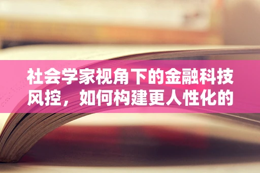 社会学家视角下的金融科技风控，如何构建更人性化的风险评估体系？