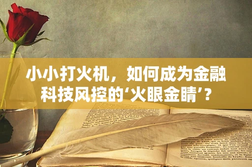 小小打火机，如何成为金融科技风控的‘火眼金睛’？