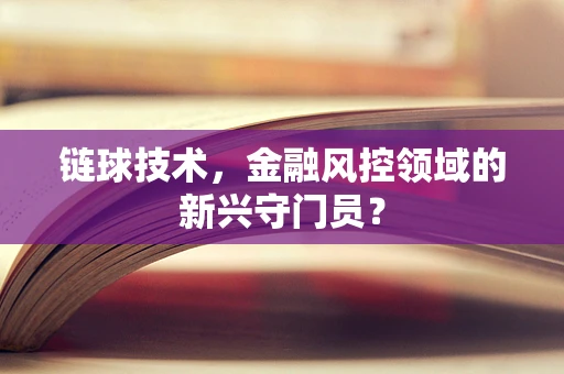 链球技术，金融风控领域的新兴守门员？