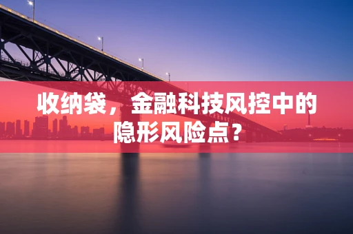收纳袋，金融科技风控中的隐形风险点？