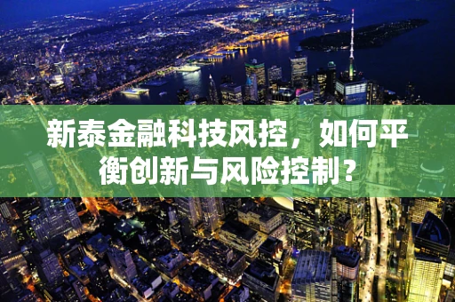 新泰金融科技风控，如何平衡创新与风险控制？