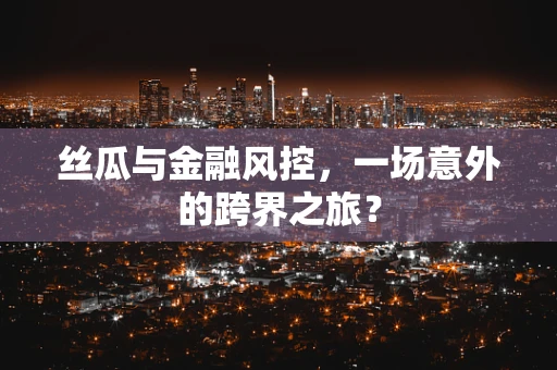 丝瓜与金融风控，一场意外的跨界之旅？