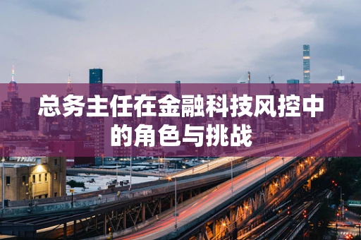 总务主任在金融科技风控中的角色与挑战