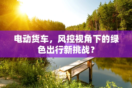 电动货车，风控视角下的绿色出行新挑战？