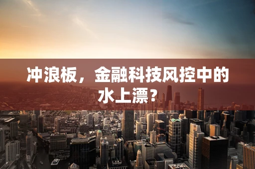 冲浪板，金融科技风控中的水上漂？