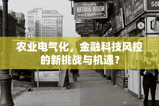 农业电气化，金融科技风控的新挑战与机遇？