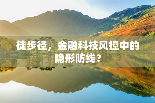 徒步径，金融科技风控中的隐形防线？