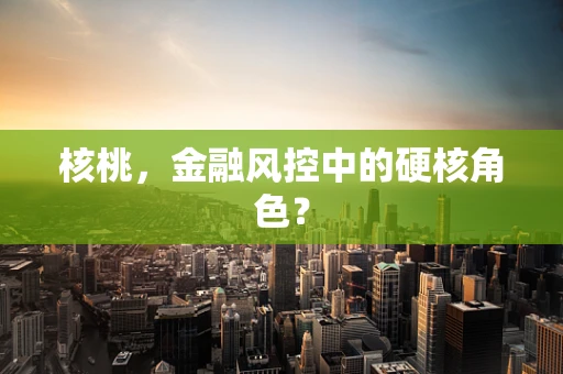 核桃，金融风控中的硬核角色？