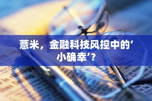 薏米，金融科技风控中的‘小确幸’？