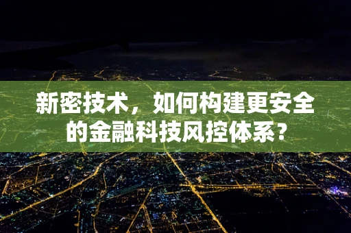 新密技术，如何构建更安全的金融科技风控体系？