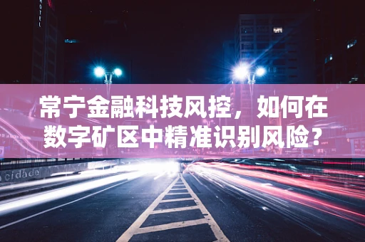 常宁金融科技风控，如何在数字矿区中精准识别风险？