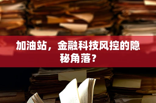 加油站，金融科技风控的隐秘角落？