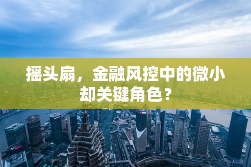 摇头扇，金融风控中的微小却关键角色？