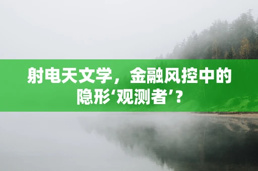 射电天文学，金融风控中的隐形‘观测者’？