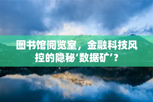 图书馆阅览室，金融科技风控的隐秘‘数据矿’？