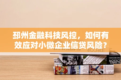 邳州金融科技风控，如何有效应对小微企业信贷风险？