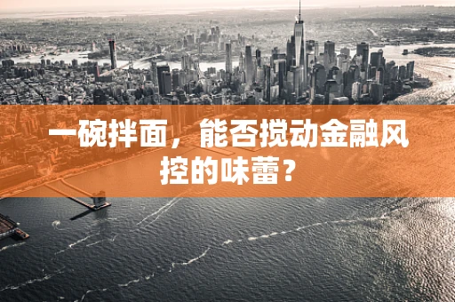 一碗拌面，能否搅动金融风控的味蕾？