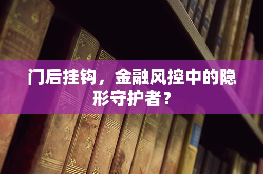 门后挂钩，金融风控中的隐形守护者？