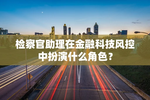 检察官助理在金融科技风控中扮演什么角色？
