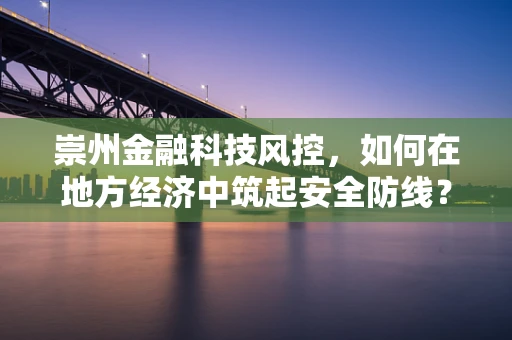 崇州金融科技风控，如何在地方经济中筑起安全防线？