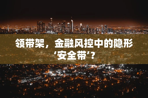 领带架，金融风控中的隐形‘安全带’？