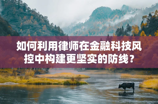 如何利用律师在金融科技风控中构建更坚实的防线？