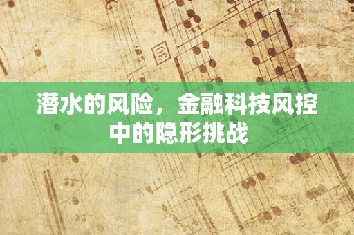 潜水的风险，金融科技风控中的隐形挑战