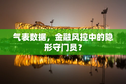 气表数据，金融风控中的隐形守门员？