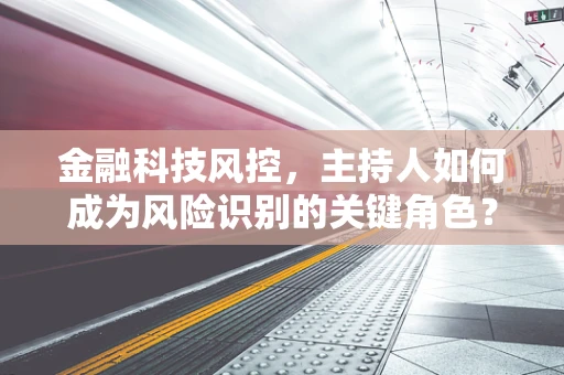 金融科技风控，主持人如何成为风险识别的关键角色？