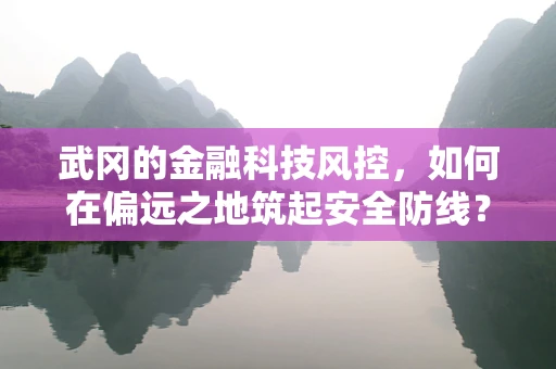 武冈的金融科技风控，如何在偏远之地筑起安全防线？