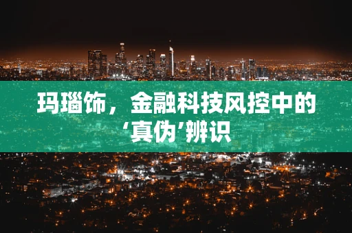 玛瑙饰，金融科技风控中的‘真伪’辨识