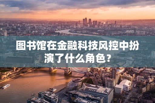 图书馆在金融科技风控中扮演了什么角色？