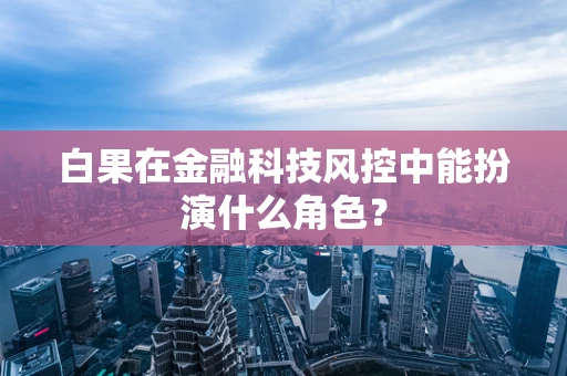 白果在金融科技风控中能扮演什么角色？