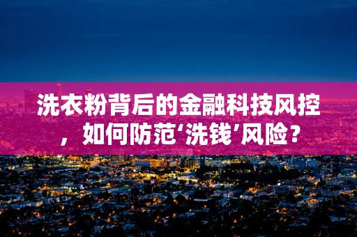 洗衣粉背后的金融科技风控，如何防范‘洗钱’风险？