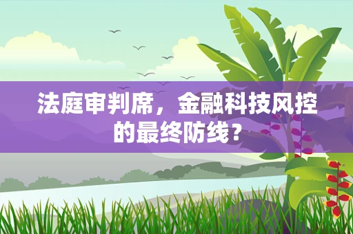 法庭审判席，金融科技风控的最终防线？