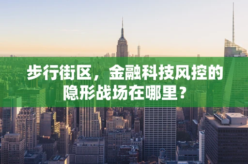 步行街区，金融科技风控的隐形战场在哪里？