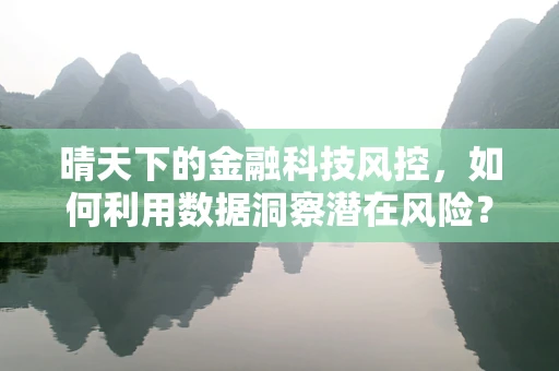 晴天下的金融科技风控，如何利用数据洞察潜在风险？