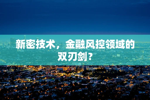 新密技术，金融风控领域的双刃剑？