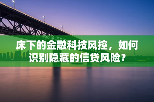 床下的金融科技风控，如何识别隐藏的信贷风险？