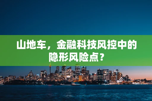 山地车，金融科技风控中的隐形风险点？