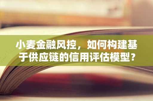 小麦金融风控，如何构建基于供应链的信用评估模型？