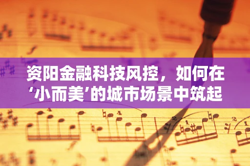 资阳金融科技风控，如何在‘小而美’的城市场景中筑起安全防线？
