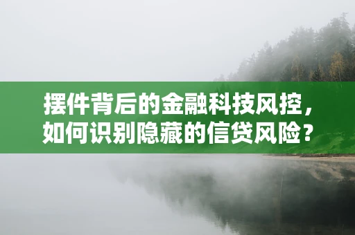 摆件背后的金融科技风控，如何识别隐藏的信贷风险？