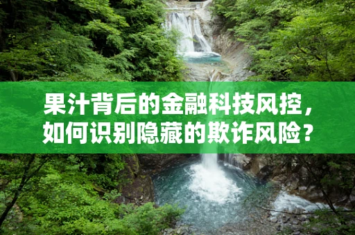 果汁背后的金融科技风控，如何识别隐藏的欺诈风险？