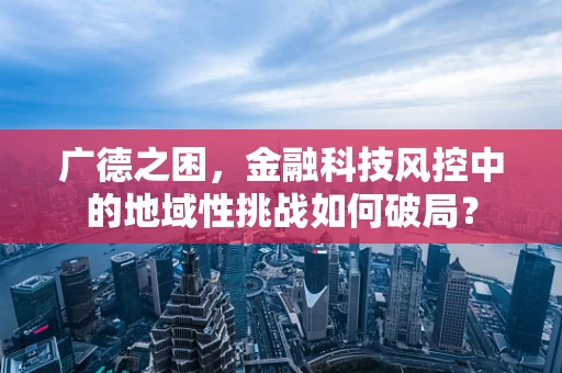 广德之困，金融科技风控中的地域性挑战如何破局？