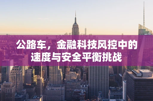 公路车，金融科技风控中的速度与安全平衡挑战