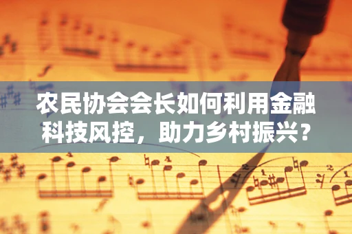农民协会会长如何利用金融科技风控，助力乡村振兴？