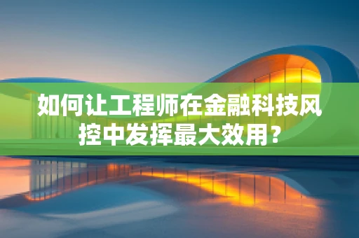 如何让工程师在金融科技风控中发挥最大效用？