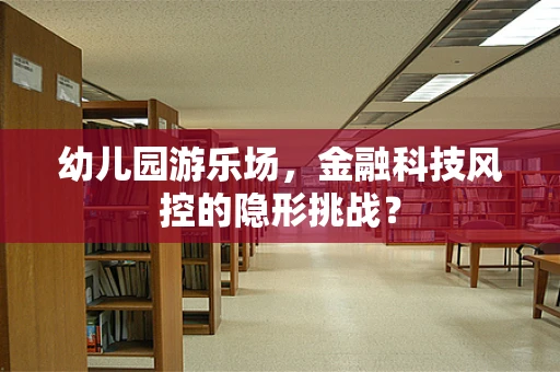 幼儿园游乐场，金融科技风控的隐形挑战？