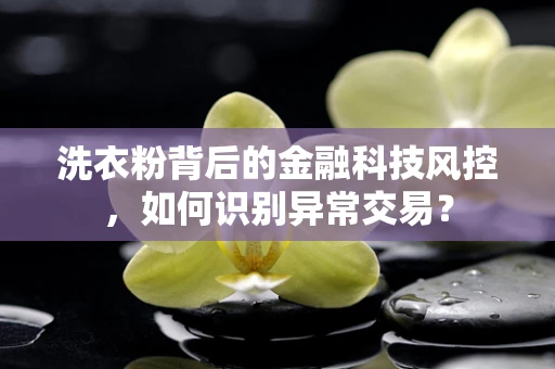 洗衣粉背后的金融科技风控，如何识别异常交易？
